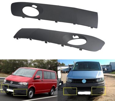 2Pcs Voorbumper Mistlamp Grill Roosters Cover Trim Links + Rechts Voor Transporter T5 T6 Multivan