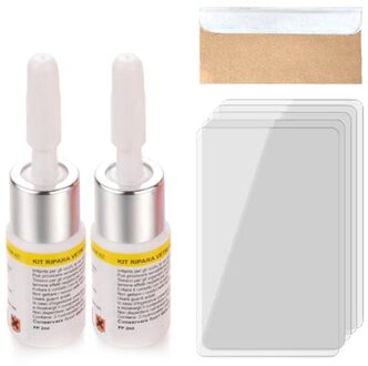 2Pcs Voorruit Reparatie Kit Auto Voorruit Reparatie Hars Kit Diy Auto Glas Crack Herstellen Tool Autoruit Curing Lijm wit
