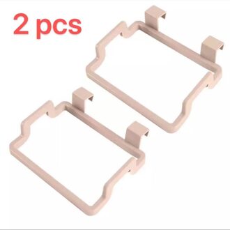 2Pcs Vuilniszak Houder Rack Keuken Accessoires Vuilniszak Opbergrek Draagbare Opknoping Kastdeur Terug Bathroomtowel Houder creamy-wit