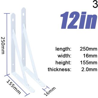 2Pcs Wandplank Beugels Heavy Duty Corner Brace Boekenkasten Woonkamer Kantoor Muur Gemonteerde Opbergrek Metalen Beugel A3