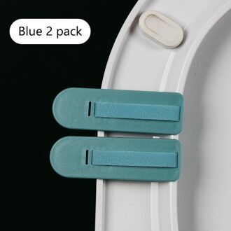 2Pcs Wc Deksel Lifter Accessoires Huishoudelijke Snap-On Flip Open, Niet Vies, Clear En Herbruikbare, badkamer Benodigdheden Zijn Stevig blauw 2stk