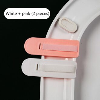2Pcs Wc Deksel Lifter Accessoires Huishoudelijke Snap-On Flip Open, Niet Vies, Clear En Herbruikbare, badkamer Benodigdheden Zijn Stevig wit roze