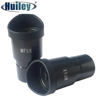 2PCS WF5X Wide Angle Microscope Eyepiece Optical Lens Mounting Size 30 mm Field of View 20 mm with Eyecups for Stereo Microscope