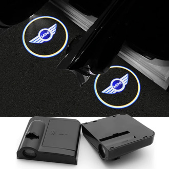 2PCS Wireless Led Car Door Shadow Light Welcome Light Step Lights for Mini Cooper Countryman R56 R50 R53 F56 F55 R60 R57