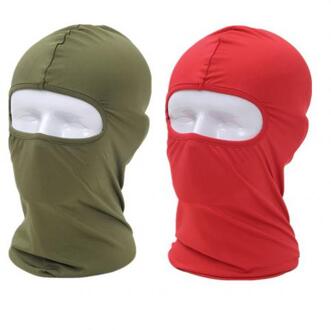 2Pcs Zon Bescherming Stofdicht Ademend Balaclava Volledige Dekking Gezichtsmasker leger groen rood