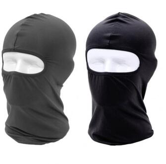 2Pcs Zon Bescherming Stofdicht Ademend Balaclava Volledige Dekking Gezichtsmasker zwart donker grijs