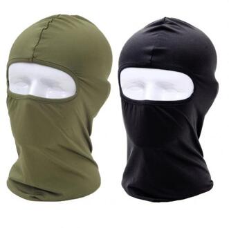 2Pcs Zon Bescherming Stofdicht Ademend Balaclava Volledige Dekking Gezichtsmasker zwart leger groen