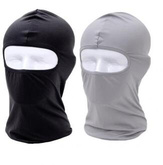 2Pcs Zon Bescherming Stofdicht Ademend Balaclava Volledige Dekking Gezichtsmasker zwart licht grijs