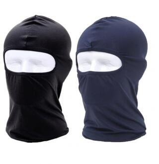 2Pcs Zon Bescherming Stofdicht Ademend Balaclava Volledige Dekking Gezichtsmasker zwart marine blauw