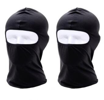 2Pcs Zon Bescherming Stofdicht Ademend Balaclava Volledige Dekking Gezichtsmasker zwart zwart