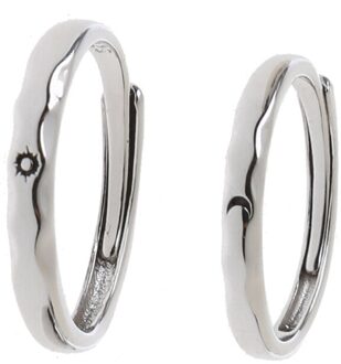 2Pcs Zon En Maan Minnaar Paar Ringen Set Promise Wedding Bands Voor Hem En Haar