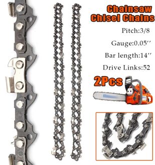 2Pcs14 Inch 52 Link Kettingzaag Zaagketting Drive Link Pitch 3/8LP 050 Geschikt Tuin Gauge Kettingzaag Blade