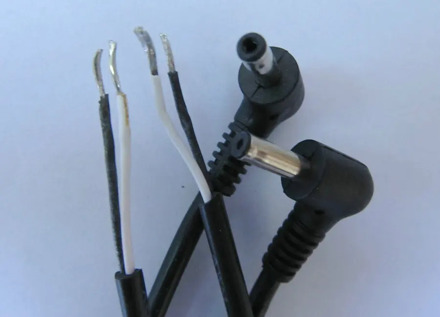 2piece DC 3.5/1.35mm male angle L-shaped plug power connector cable extension cord Security monitoring Navigation Interface etc.