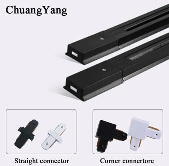 2pieces/Lot 0.5M Track Rail for LED track light Lamps Lighting Universal aluminum 2-wire Rail for Clothes Shop Rail Connector