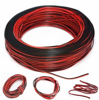 2Pin 10M Auto Motorfiets Elektrische Draad Kabel Rood/Zwart Connector Voor Led Licht Duurzaam 22AWG