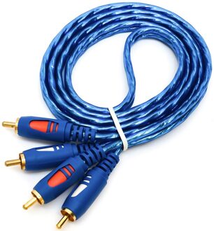 2RCA Audio Kabel 1.5/3/5M Oxidatie Slip 2RCA Male Naar 2RCA Mannelijke Kabel Voor Dvd digitale Speler Tv Box blauw 1.5m