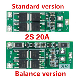 2S 20A 7.4V 8.4V 18650 Lithium battery protection board/BMS board standard/balance