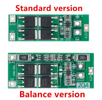 2S 20A 7.4V 8.4V 18650 Lithium battery protection board/BMS board standard/balance