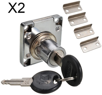2Set Desk Drawer Lock Wardrobe Locks Cabinet Locks Furniture Cam Locks Steel Cabinet Locker with 2 Keys