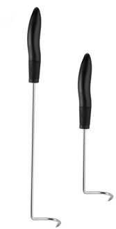 2Set Pigtail Voedsel Turner Flipper Haken-Alternatief Tang, Bbq Grill Spatel Barbecue Vork Vervanging Insmeerborstel