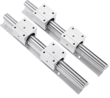 2Set SBR12 SBR16 SBR20 300 400 500 600 800 1000 1200 1500mm Linear Rail Slide Shaft Rod With 4pcs SBR12UU Bearing Block cnc part