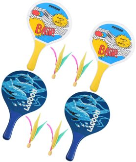 2Set Van Board Badminton Racket Strand Racket Zeven Lagen Hoogwaardige Populier Hout Tafeltennis Racket (willekeurige Stijl)