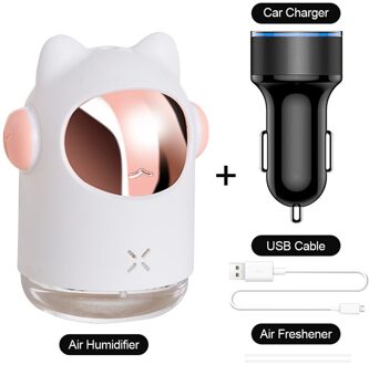 2W 300Ml Usb Mini Luchtbevochtiger Auto Aroma Essentiële Olie Diffuser Thuis Usb Fogger Mist Maker Auto Accessoires wit reeks
