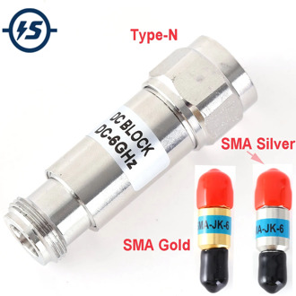 2W Type-N/SMA Male to Female DC-Block DC-6.0GHz 50ohm RF Coaxial Block SWR 1.2 Fixed Connectors