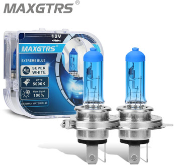 2x 100W H1 H7 H4 H8 H11 9005 HB3 9006 HB4 Car Halogen Fog Light HeadLight DRL HOD Lamp 5000K Dark Blue Glass Replacement Bulb