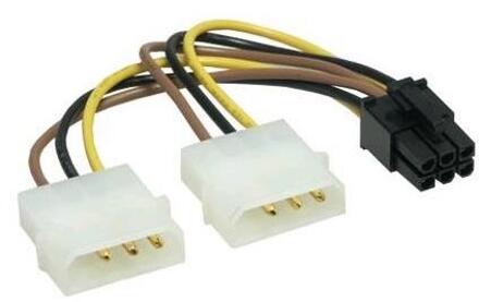 2x 4pins Molex naar 6pins PCI-E