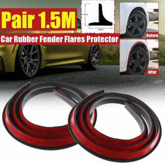 2x/4x Universele Rubber Auto Anti-Collision Wiel Wenkbrauw Spatbord Bescherming Sticker 1.5M Auto Wheel Arch strip 2stk