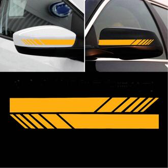 2X Achteruitkijk Mirrior Sticker Rear View Side Spiegel Lichaam Streep Vinyl Sticker Decal Diy Kofferbak Decals Voor Benz Golf Universa geel