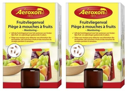 2x Aeroxon fruitvliegenval 40 ml - Fruitvliegjes vangers - Insectenbestrijding