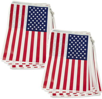 2x Amerikaanse vlaggenlijn 7 meter