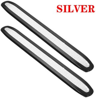 2x Auto Bumper Hoek Guard Strip Anti-Rub Kras Bescherming Decoratie zilver