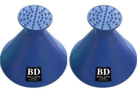 2x Auto ijskrabbers rond met trechter functie blauw - IJskrabbers