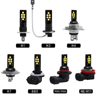 2x Auto Mistlampen H1 H3 H4 H7 H8/11 9005/HB3 9006/HB4 3030 Lamp Hoge-Power Auto Licht Rijden Lamp Drl Accessoires Wit 12V