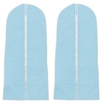 2x Beschermhoes voor kleding blauw 137 x 60 cm - Kledinghoezen