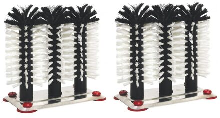 2x Bierglazen afwas borstels 3 stuks - Afwasborstel Multikleur