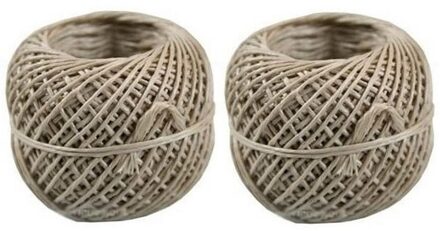 2x Bindtouw bolletjes van 50 meter - Hobby/klus materiaal - Binddraad/bindkoord
