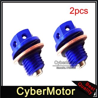2x Blauw Motor Magnetische Aftapbout Plug Voor 50cc 90cc 110cc 125cc 140cc 150cc 160cc Lifan Yx Zongshen Pit dirt Bike Atv Quad
