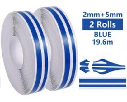 2X Blauw Striping Streep Vinyl Tape Decals Stickers Voor Auto Motorfietsen Streep Stickers