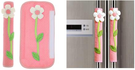 2x Bloemen Home Kitchen Appliance Koelkast Handvat Cover Protector Mouwen roze