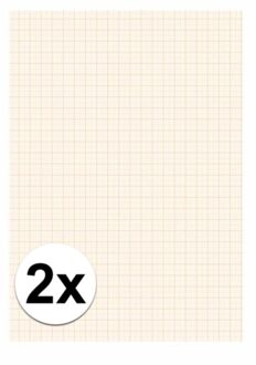 2x Blok millimeter papier A4 - Hobbypapier Wit