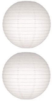 2x Bol lampionnen wit 50 cm