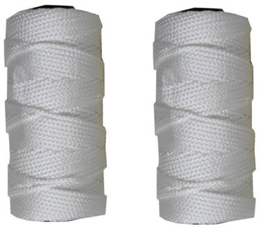 2x Bolletjes touw bouwlijn wit 50 meter x 1,8 mm - Touwen