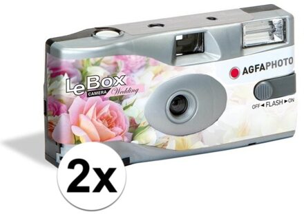 2x Bruiloft wegwerp cameras met flitser voor 27 kleuren fotos Multi