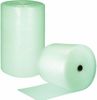 2x Bubbel folie/plastic op rol 100m x 40 cm - noppenfolie