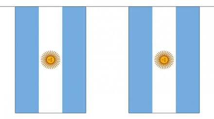 2x Buiten vlaggenlijn Argentinie 3 meter - Argentijnse vlag - Supporter feestartikelen - Landen decoratie en versieringen