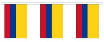 2x Buiten vlaggenlijn Colombia 3 meter - Colombiaanse vlag - Supporter feestartikelen - Landen decoratie en versieringen